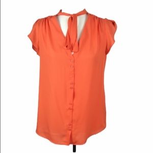 Worthington orange Blouse medium button up